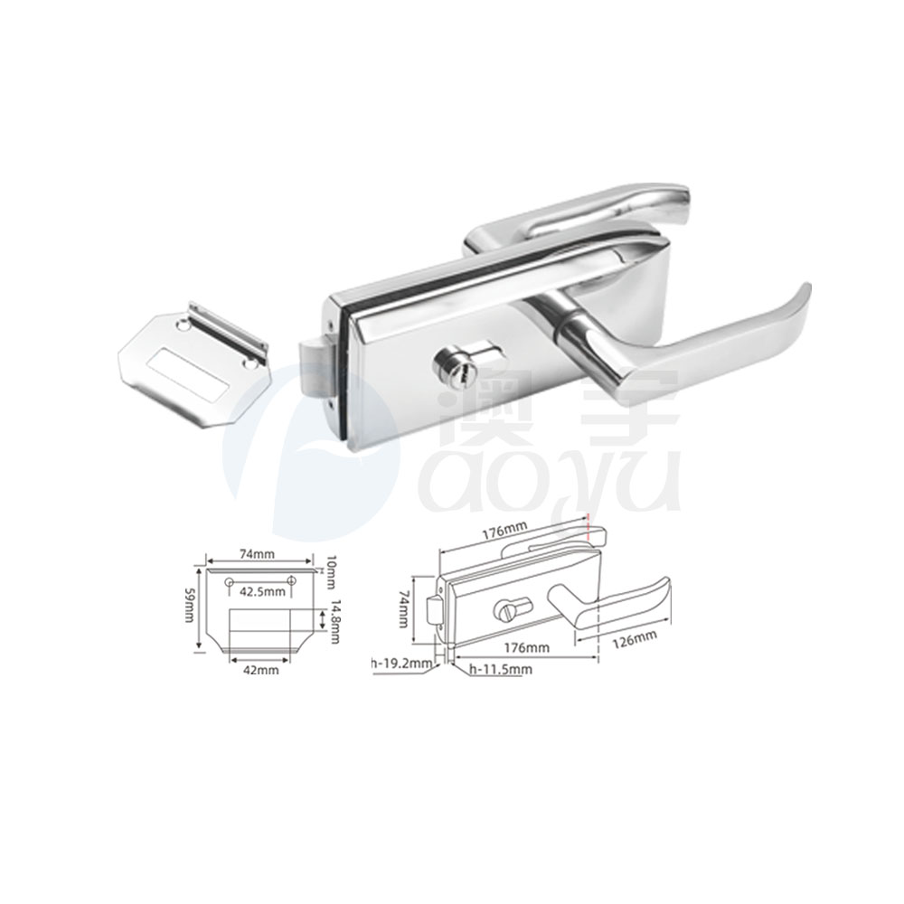 Glass door lock