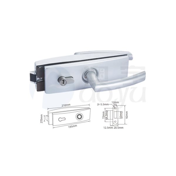 Glass door lock without drilling