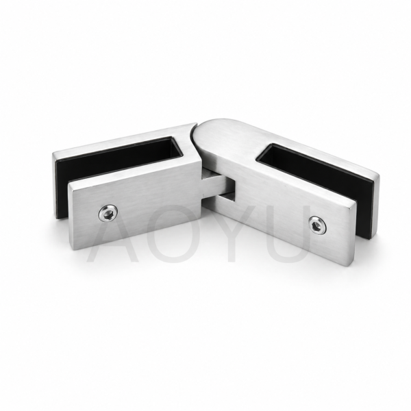 Adjustable Square Glass to Glass Railing Clamp Stainless Steel Corner Glass Stiffener for Frameless Glass Fence