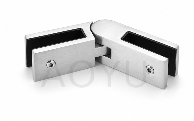 Adjustable Square Glass to Glass Railing Clamp Stainless Steel Corner Glass Stiffener for Frameless Glass Fence