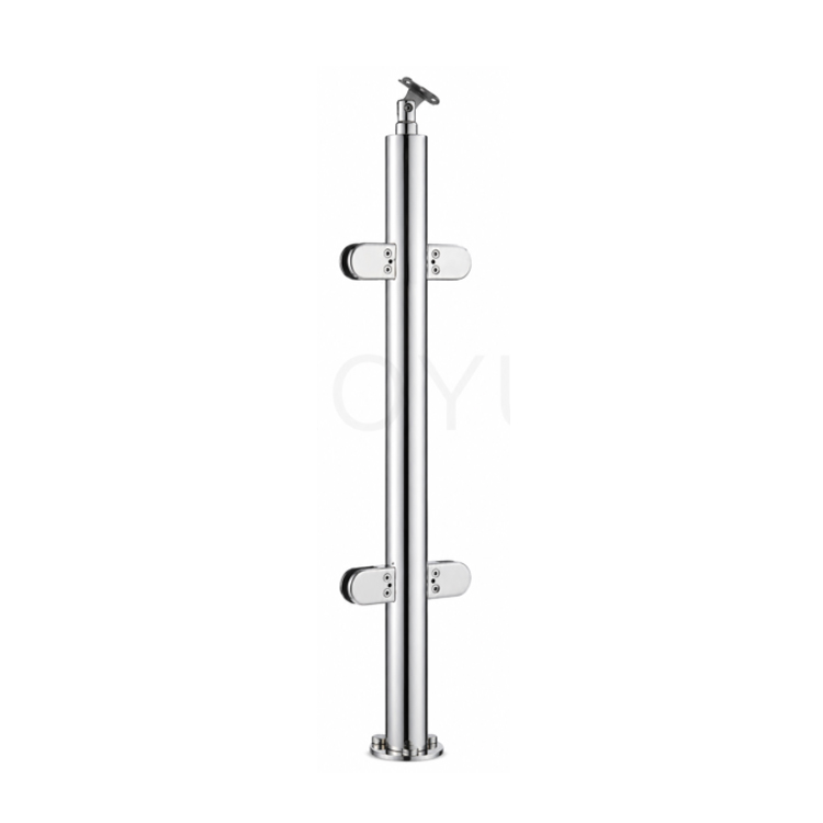 Round Glass Railing Post Stainless Steel Glass Post System for Balcony and Staircase
