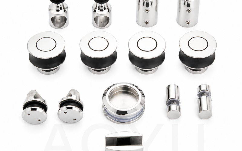 Frameless Shower Sliding Door Roller Kit Stainless Steel for Shower Enclosure