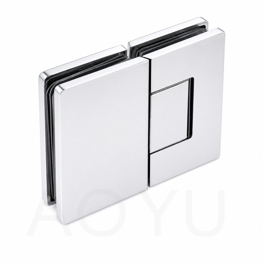 180 Degree Glass to Glass Hinge Shower Glass Door Hinge Heavy Duty Brass Material