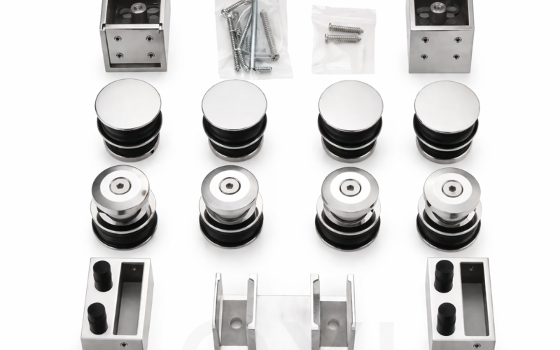 Shower Glass Hardware Kit Sliding Shower Door Hardware for 8-10mm Glass Door