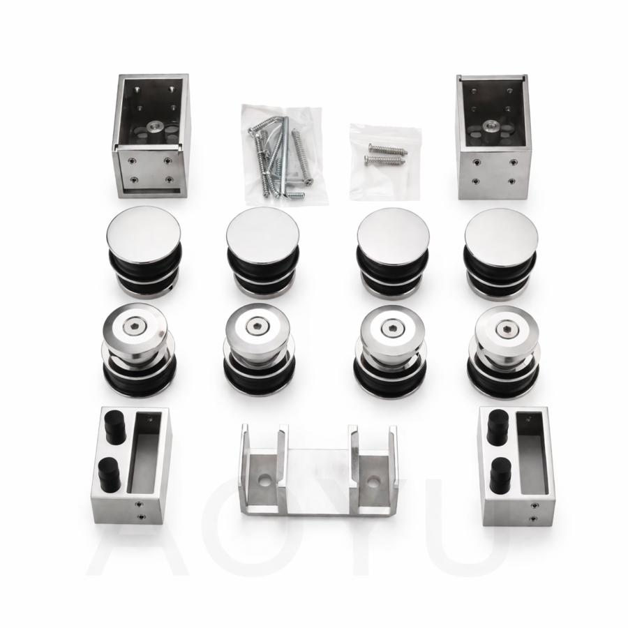 Shower Glass Hardware Kit Sliding Shower Door Hardware for 8-10mm Glass Door