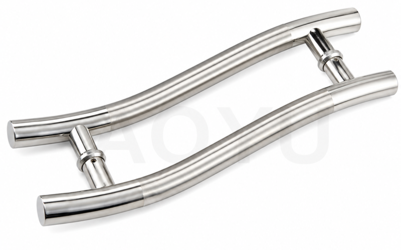 Stainless Steel Glass Door Handle | Large Pull Handle for Frameless and Wooden Doors