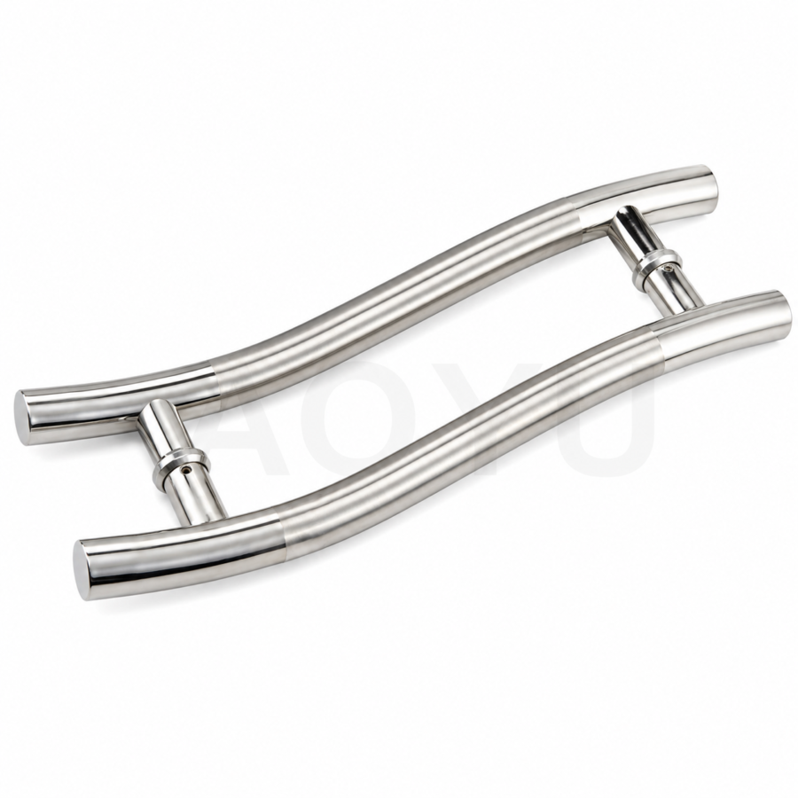 Stainless Steel Glass Door Handle | Large Pull Handle for Frameless and Wooden Doors