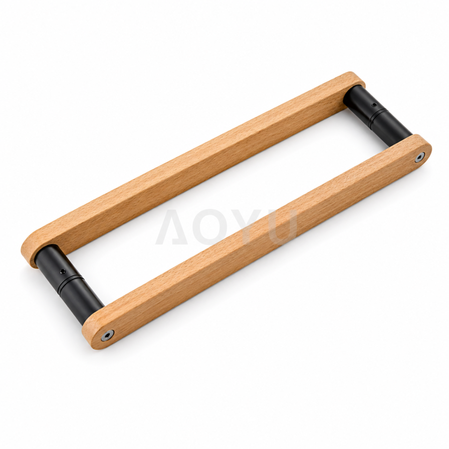 Wooden Glass Door Handle H Shape | Double Side Sauna Door Handle Manufacturer