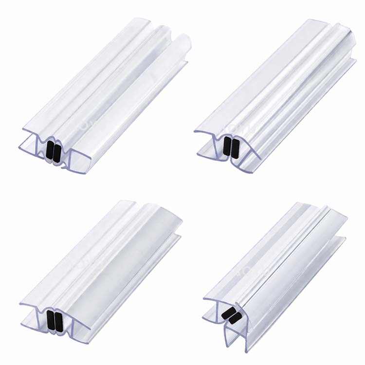 Magnetic Shower Door Seal Strip made of durable PVC material, specially designed for frameless shower doors.