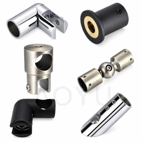 Round Glass Connector for 25mm Tube Glass Support Connector for Frameless Glass Partition