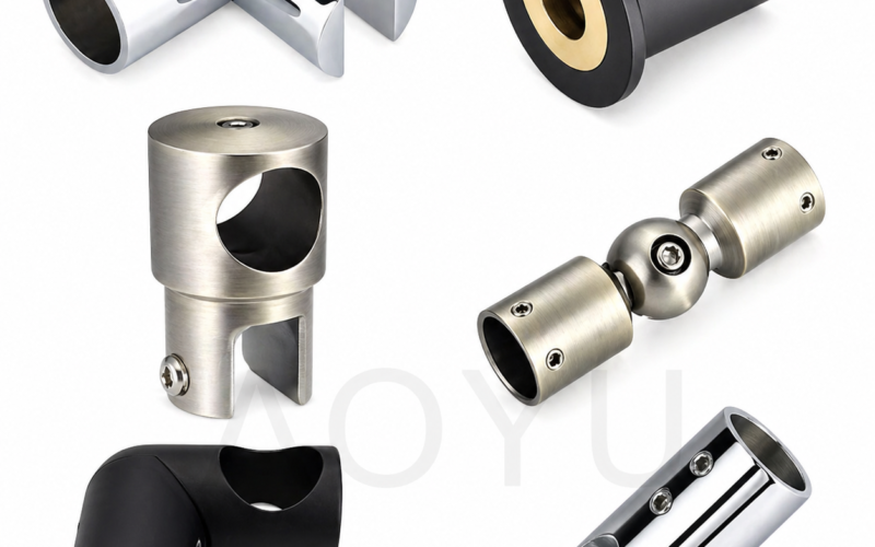 Glass Connector Round 19mm Tube Glass Support Connector for Glass Partition Support Bar