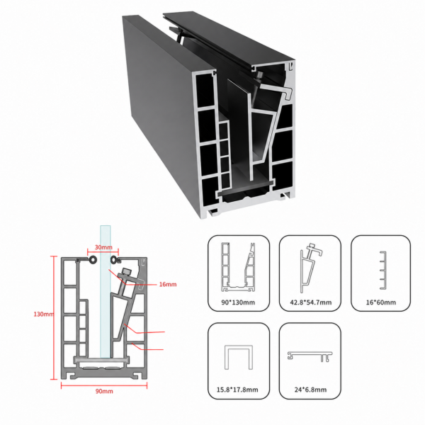Aluminum Base Shoe System Frameless Glass Railing Channel for 12-22mm Glass