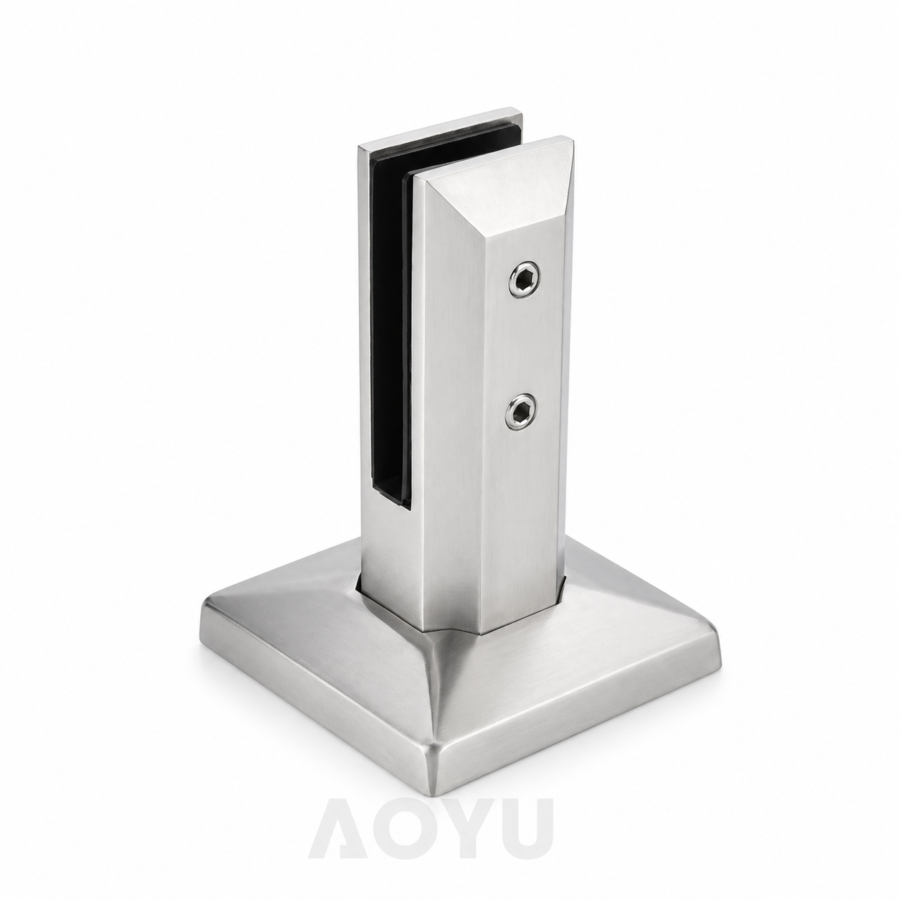 Surface Mount Square Glass Spigot 2205 Stainless Steel for Outdoor Glass Railing System Heavy Duty