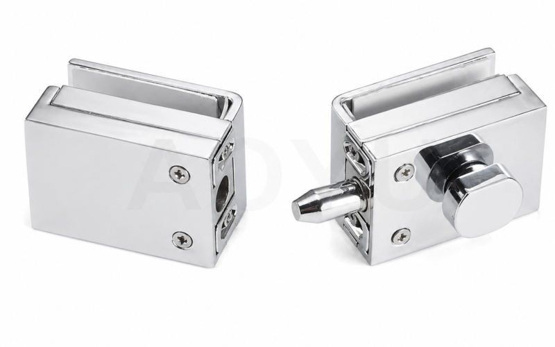Zinc Alloy Glass Door Clamp Lock for Shower Door Bathroom Glass Door Frameless Glass Door Lock