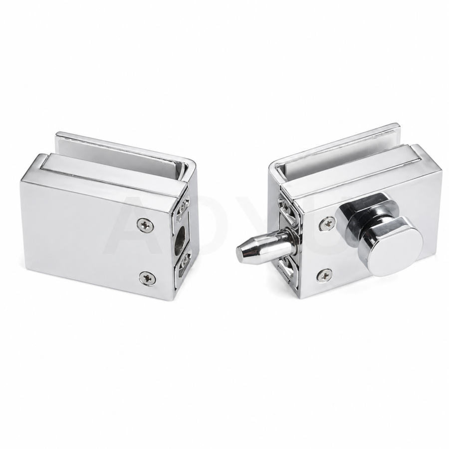 Zinc Alloy Glass Door Clamp Lock for Shower Door Bathroom Glass Door Frameless Glass Door Lock
