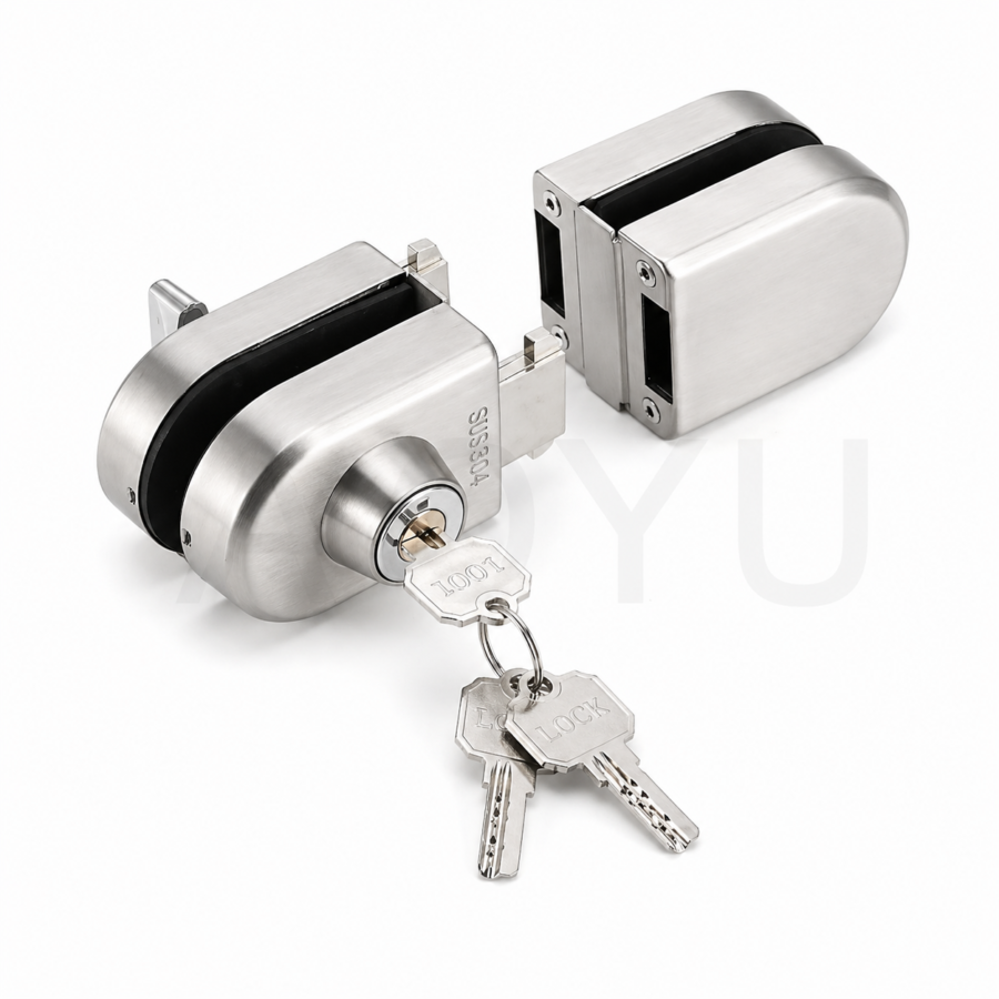 Sliding Glass to Glass Door Lock Stainless Steel Frameless Double Glass Door Lock
