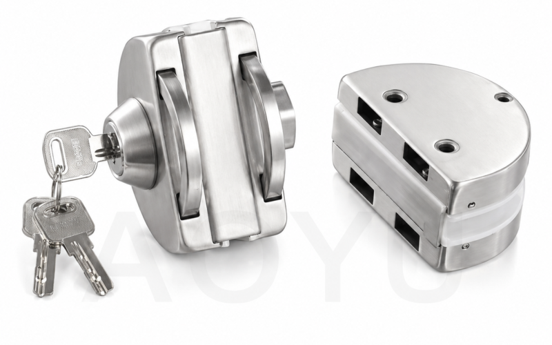 Stainless Steel Glass Door Clamp Lock Frameless Glass Door Lock for Office Door