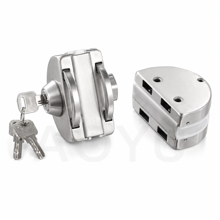 Stainless Steel Glass Door Clamp Lock Frameless Glass Door Lock for Office Door