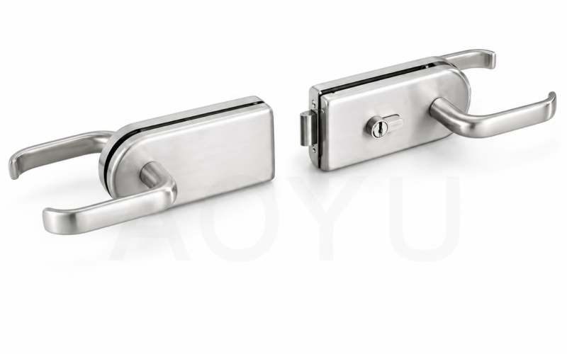 Double Glass Door Lock Stainless Steel for Frameless Glass Door System