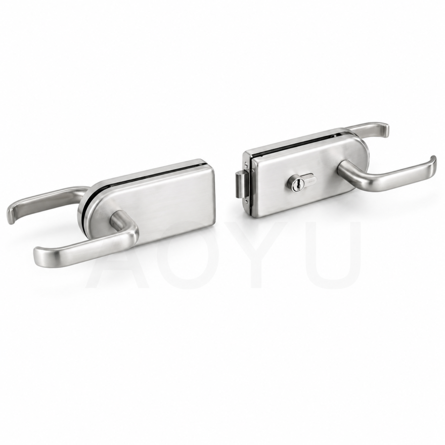 Double Glass Door Lock Stainless Steel for Frameless Glass Door System