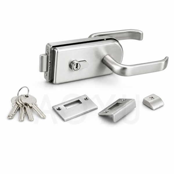 Wall Mount Glass Door Lock Stainless Steel Frameless Glass Door Security Lock