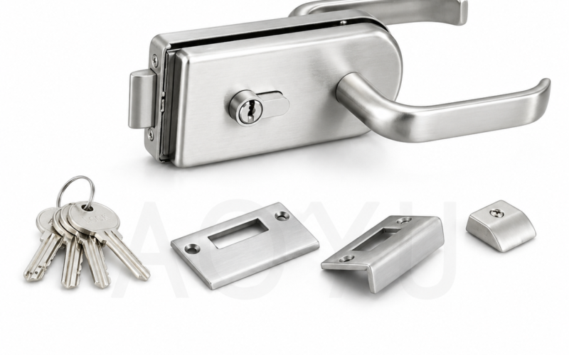 Wall Mount Glass Door Lock Stainless Steel Frameless Glass Door Security Lock