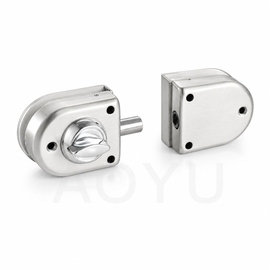 Stainless Steel Glass Door Clamp Lock for Shower Door Frameless Bathroom Glass Door