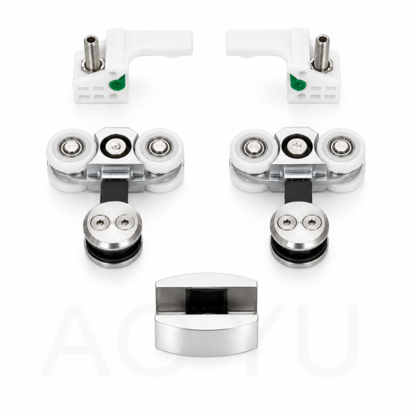 Sliding Shower Door Roller System Stainless Steel Hardware for 8-10mm Glass Door