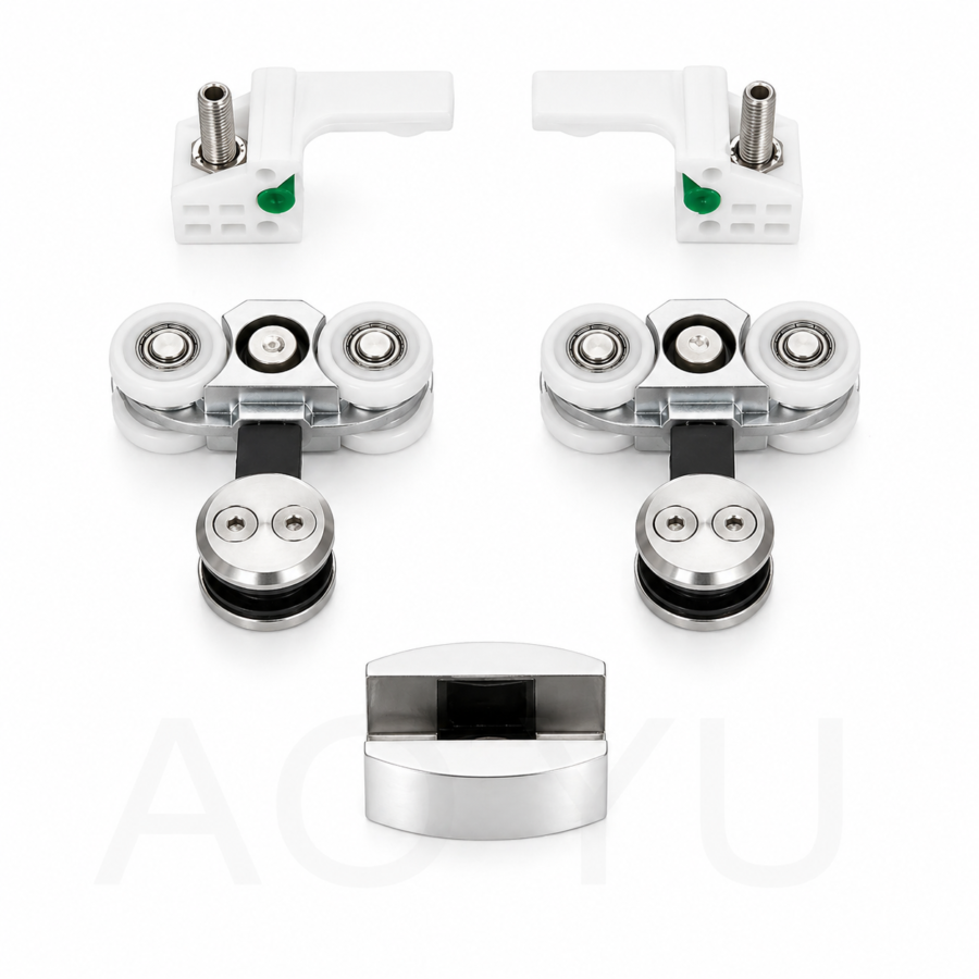 Sliding Shower Door Roller System Stainless Steel Hardware for 8-10mm Glass Door