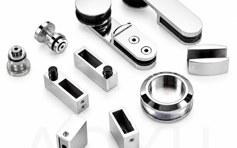 Shower Door Hardware Track Kit Square Tube Stainless Steel Sliding Shower Door System