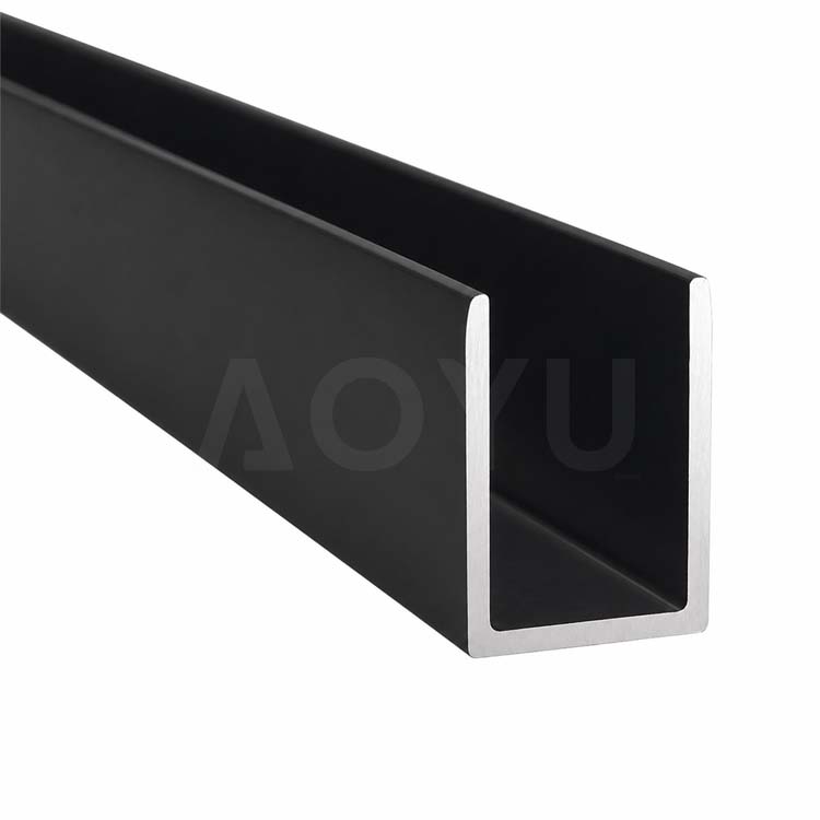 Aluminium U-Channel Profile Glass Clamp System for Shower Glass Partition 8mm