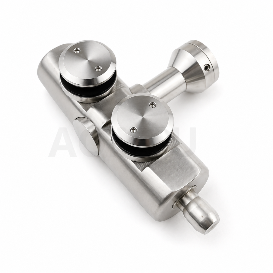 Frameless Glass Door Patch Fitting Set Stainless Steel for Office Glass Door