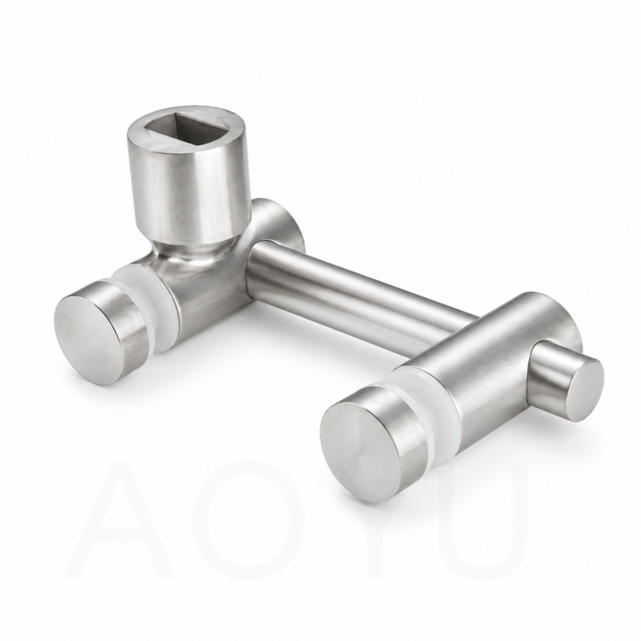 Bottom Patch Fitting Stainless Steel Glass Door Clamp Fitting for Frameless Glass Door