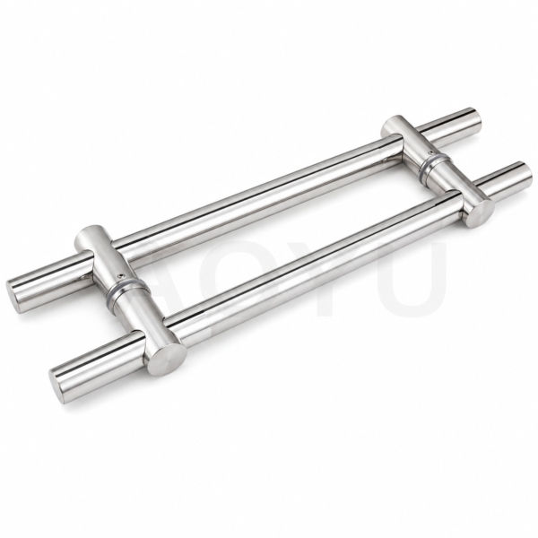 H Shape Glass Door Pull Handle Stainless Steel Back to Back Adjustable Hole Distance for Glass Door Entrance