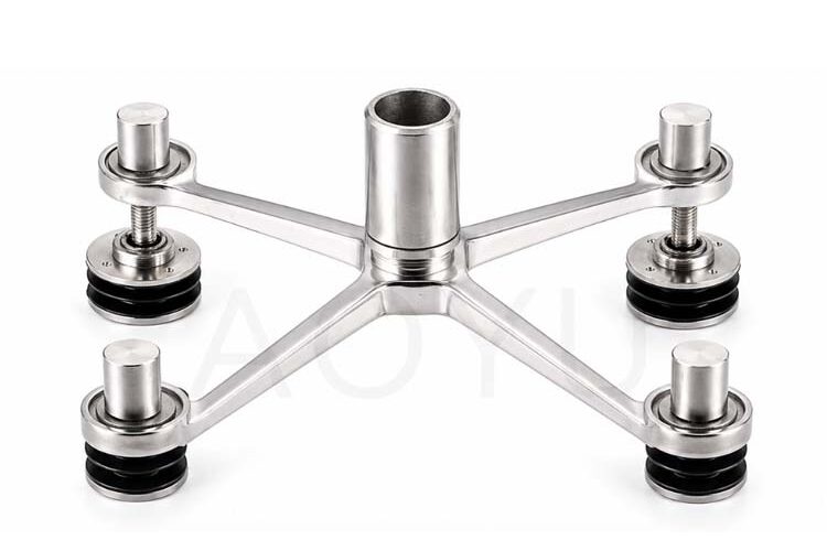Stainless Steel 4 Arm Spider Fitting for Glass Facade and Curtain Wall System