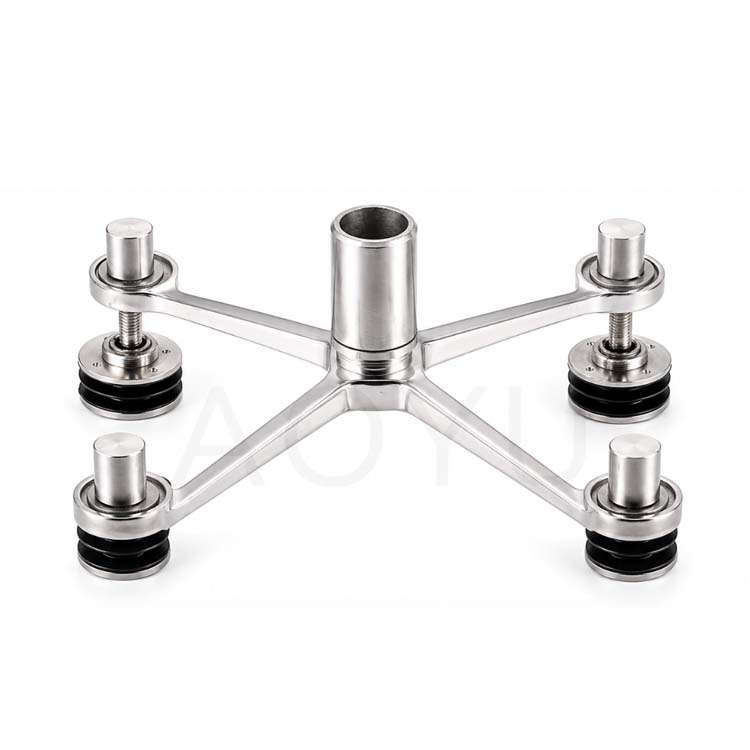 Stainless Steel 4 Arm Spider Fitting for Glass Facade and Curtain Wall System