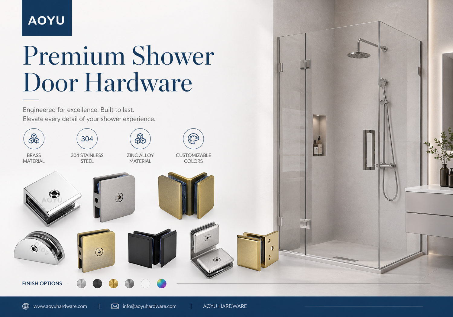 Why Quality Matters When Choosing a Shower Door Hardware Manufacturer | AOYU Hardware