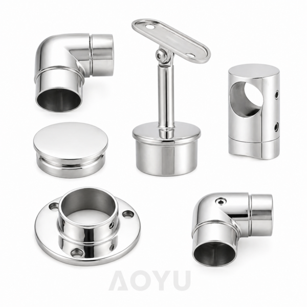 Tube Connector Stainless Steel Handrail Fitting for Glass Railing System