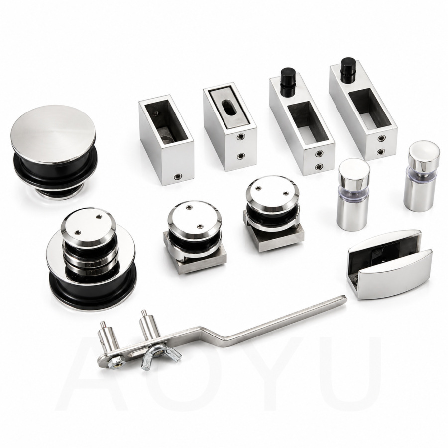Sliding Shower Door Hardware Stainless Steel Shower Sliding Door System for Frameless Glass