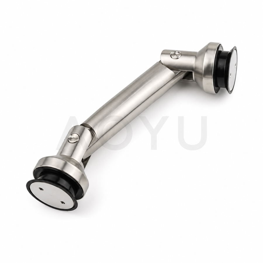 Stainless Steel Adjustable Glass to Glass Connector 90 Degree Swivel Glass Fitting for 10-16mm Glass