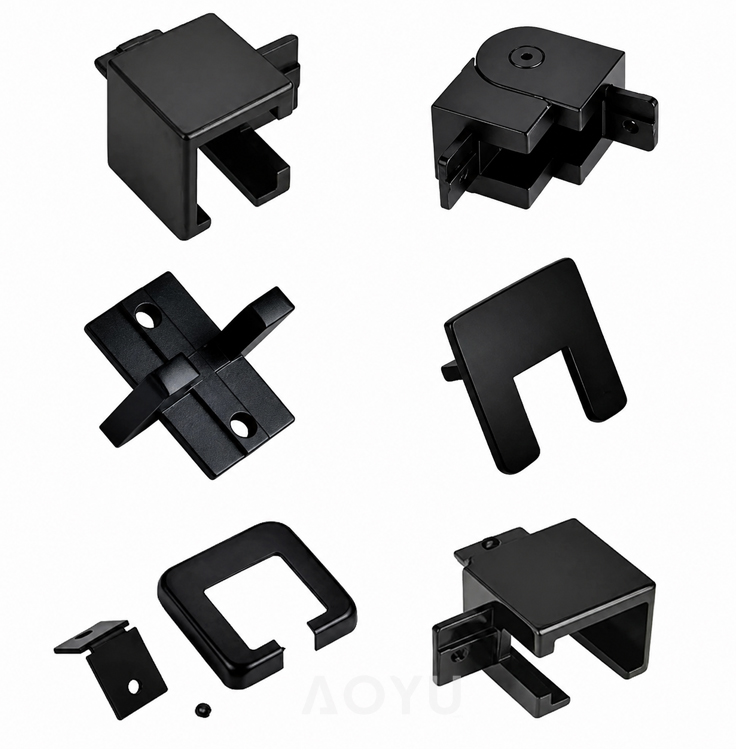 Aluminum Tube Connector and End Cap for Glass Railing Handrail System Top Rail Fittings