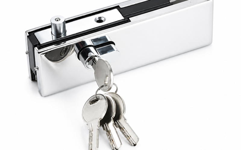 Frameless Glass Door Clamp Lock Stainless Steel for Commercial Glass Door