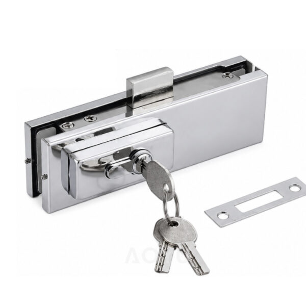 Glass Door Floor Lock Stainless Steel Bottom Lock for Frameless Glass Door