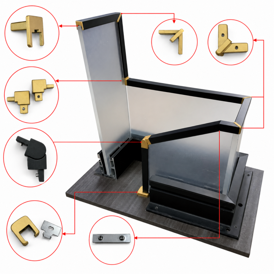 Aluminum U Channel Frameless Glass Stair Handrail | AOYU