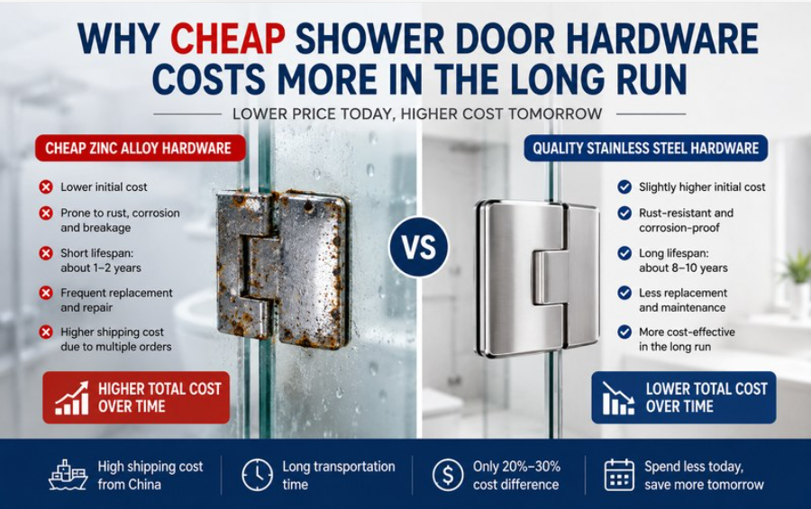 Why Cheap Shower Door Hardware Can Cost You More Over Time