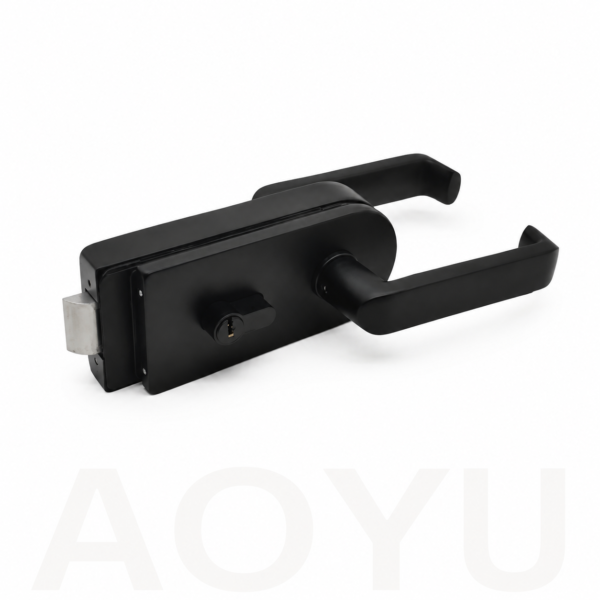 Aluminum Glass Door Lever Lock with Key Cylinder
