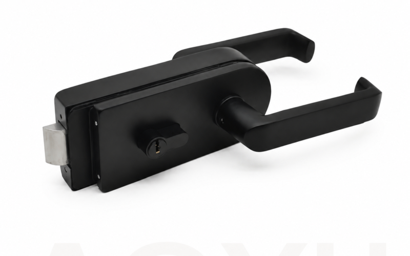 Aluminum Glass Door Lever Lock with Key Cylinder
