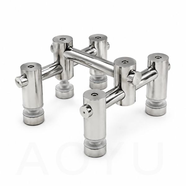 4-Way Straight Spider Connector for Fixed Glass Panels