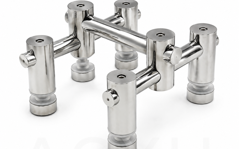 4-Way Straight Spider Connector for Fixed Glass Panels