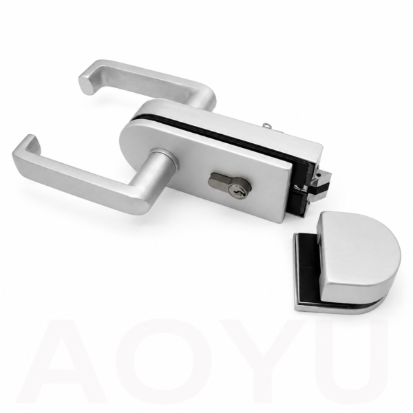 Glass-to-Glass Lever Lock Set for Frameless Glass Doors